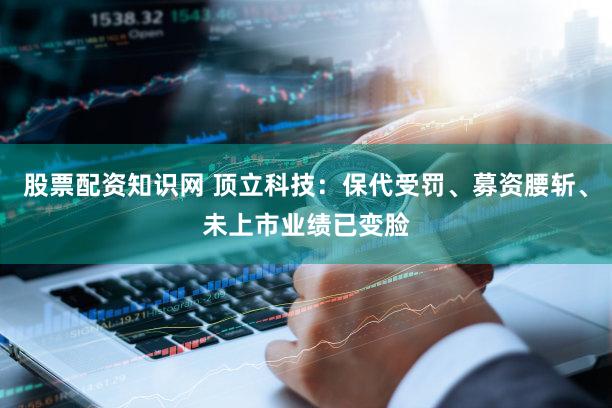 股票配资知识网 顶立科技：保代受罚、募资腰斩、未上市业绩已变脸