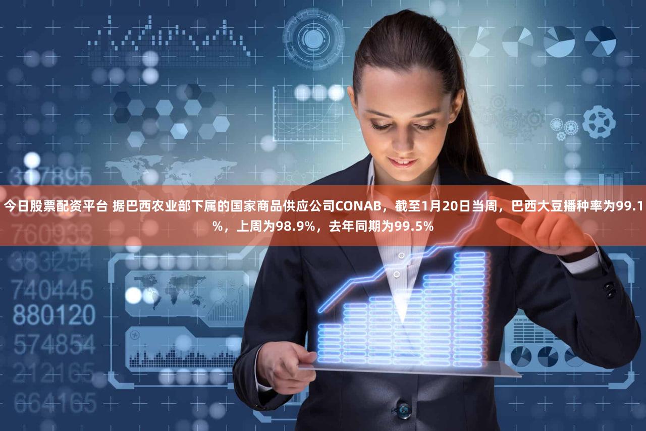 今日股票配资平台 据巴西农业部下属的国家商品供应公司CONAB，截至1月20日当周，巴西大豆播种率为99.1%，上周为98.9%，去年同期为99.5%
